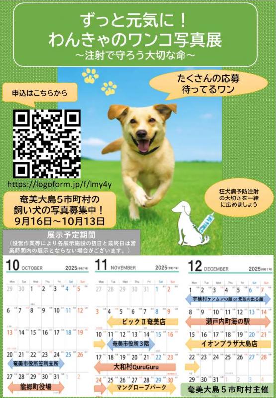 ずっと元気に!わんきゃのワンコ写真展~注射で守ろう大切な命~チラシ